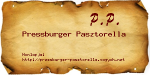 Pressburger Pasztorella névjegykártya